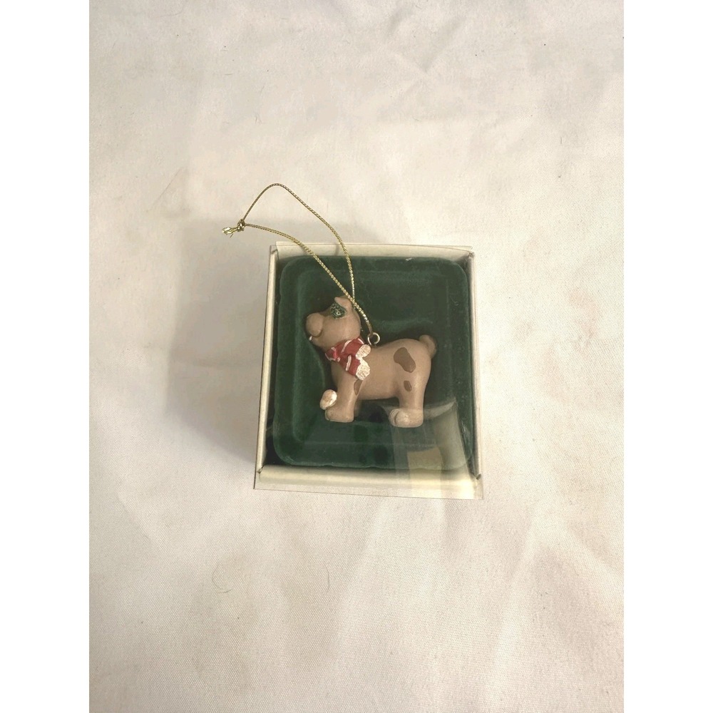 Vintage Brown Dog W/ Scarf Christmas Ornament Wags to Whiskers RUSS